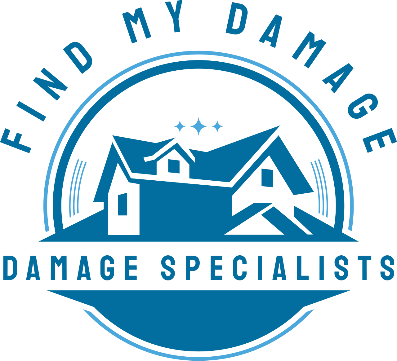 Blue Find My Damage logo