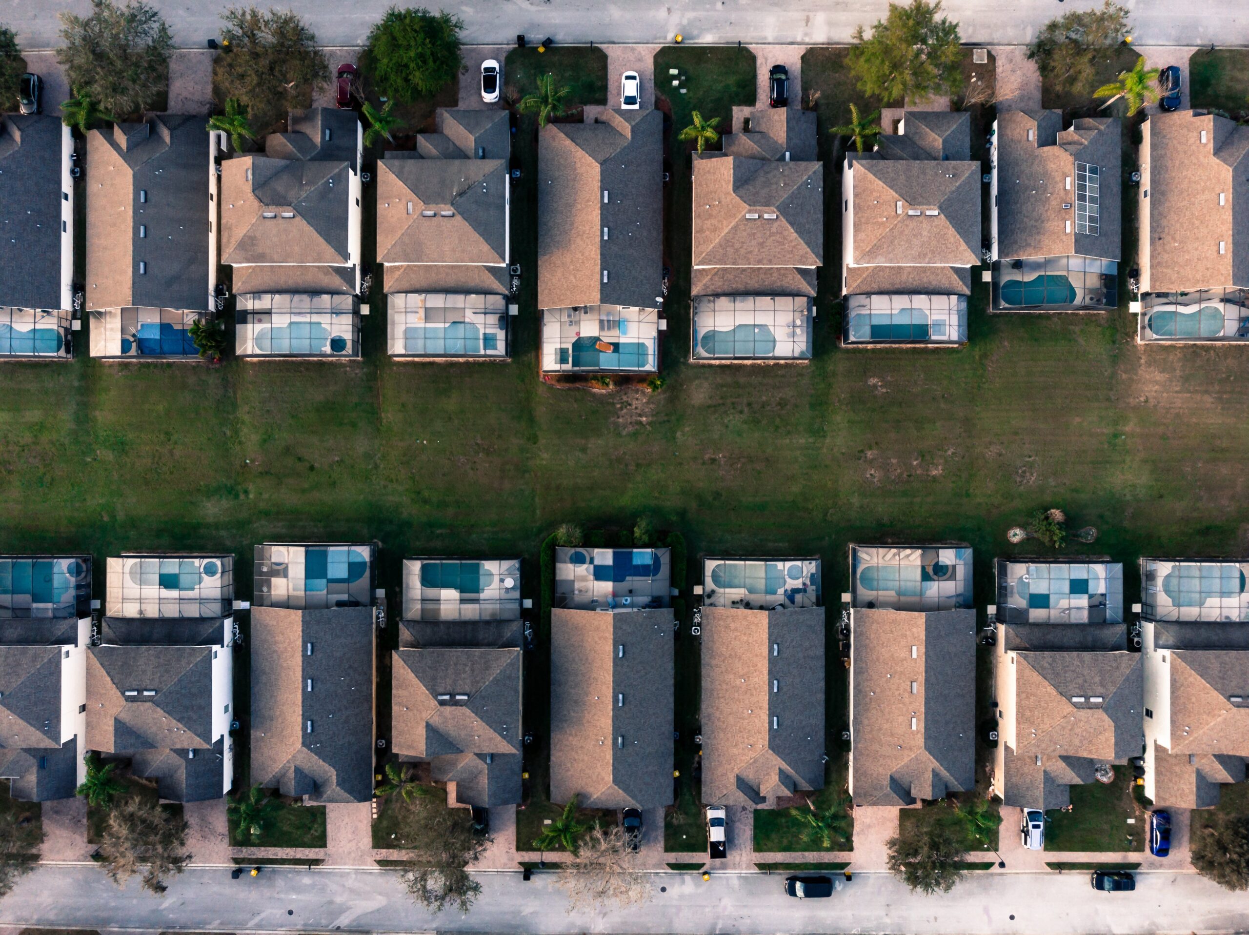 Aerial overview of homes